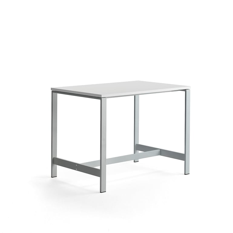Levně Stůl VARIOUS, 1200x800 mm, výška 900 mm, stříbrné nohy, bílá