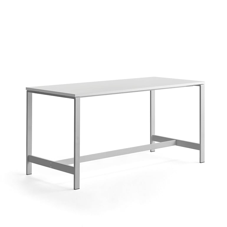 Levně Stůl VARIOUS, 1800x800 mm, výška 900 mm, stříbrné nohy, bílá