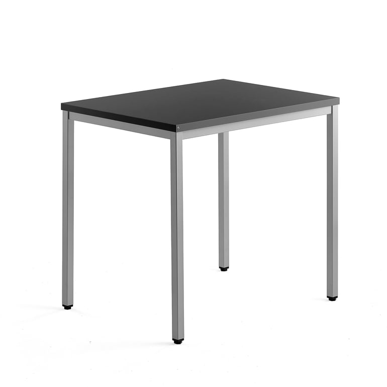 Levně Přídavný stůl QBUS, 4 nohy, 800x600 mm, stříbrný rám, černá