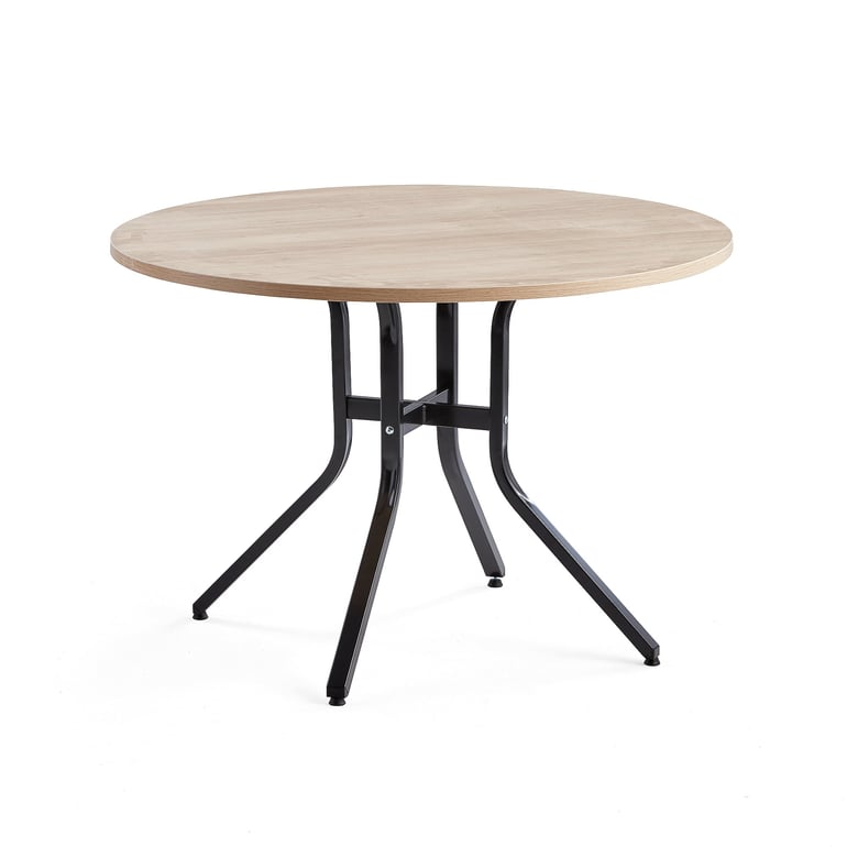 Levně Stůl VARIOUS, Ø1100 mm, výška 740 mm, černá, dub