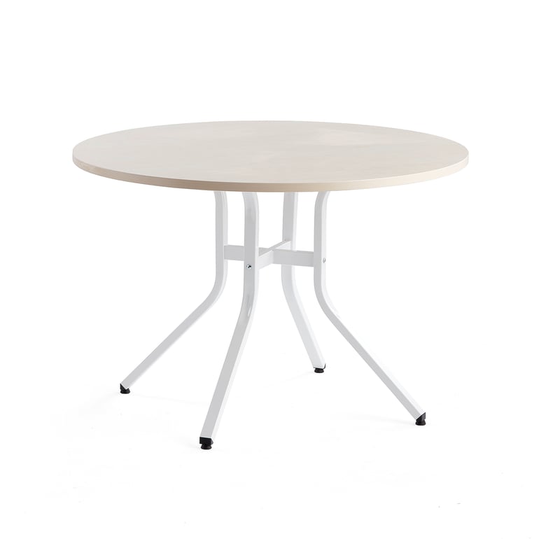 Levně Stůl VARIOUS, Ø1100 mm, výška 740 mm, bílá, bříza