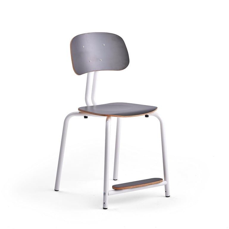 Levně Školní židle YNGVE, 4 nohy, výška 500 mm, bílá/antracitově šedá