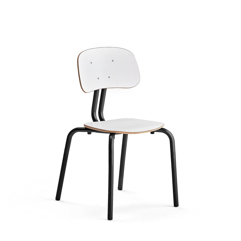 Školská stolička YNGVE, so 4 nohami, antracit, biela, V 460 mm