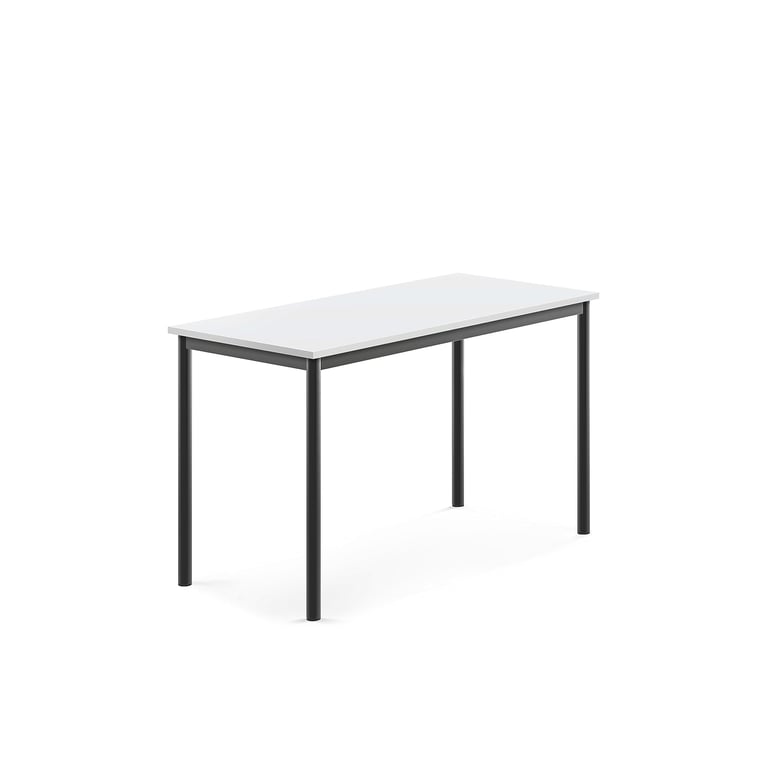 Levně Stůl BORÅS, 1200x600x720 mm, antracitově šedé nohy, HPL deska, bílá