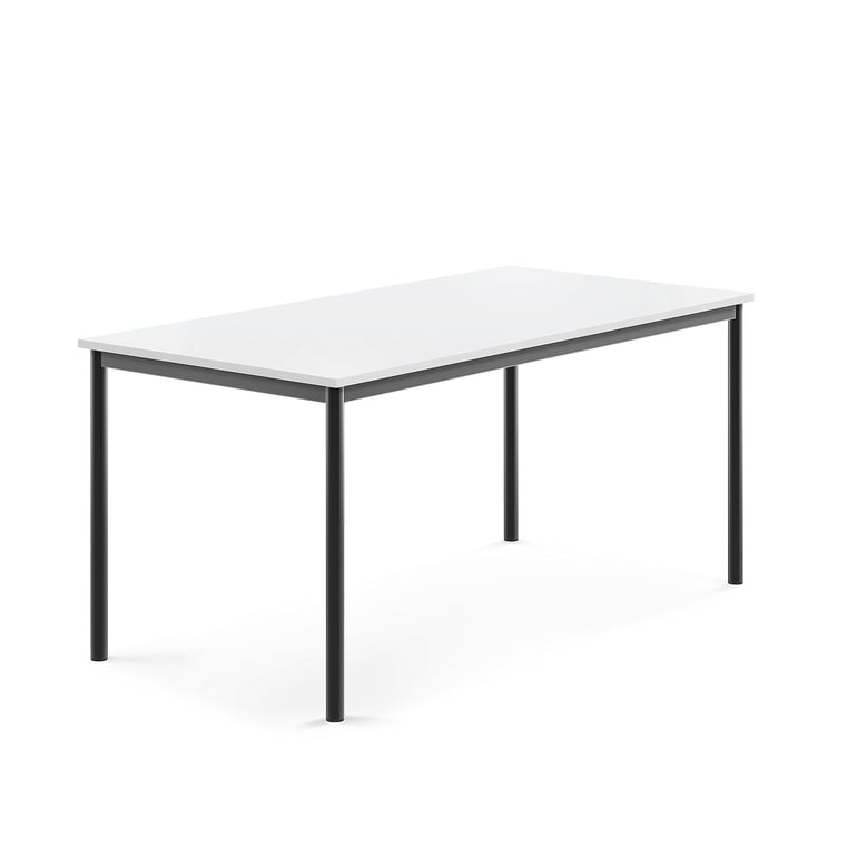 Levně Stůl BORÅS, 1600x800x720 mm, antracitově šedé nohy, HPL deska, bílá