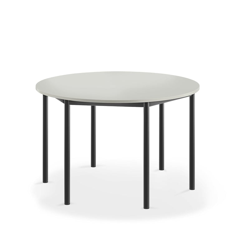 Levně Stůl BORÅS, Ø1200x720 mm, antracitově šedé nohy, HPL deska, šedá