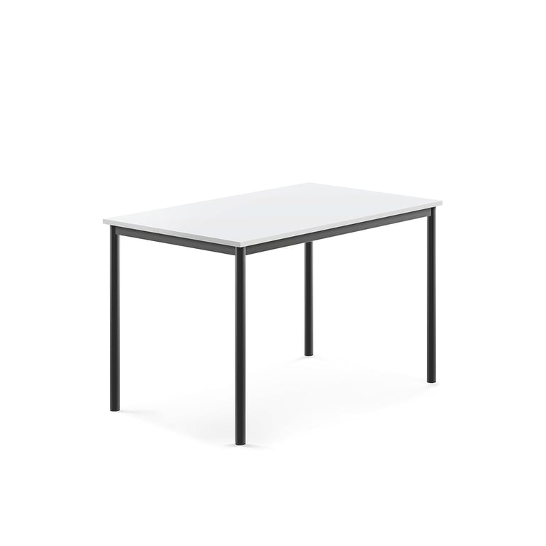 Levně Stůl BORÅS, 1200x800x760 mm, antracitově šedé nohy, HPL deska, bílá