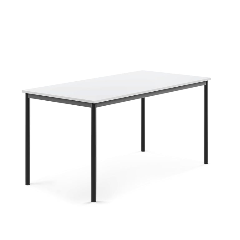 Levně Stůl BORÅS, 1600x800x760 mm, antracitově šedé nohy, HPL deska, bílá