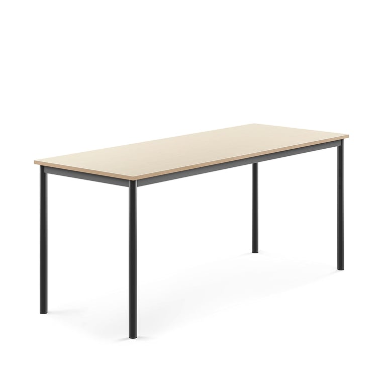 Levně Stůl BORÅS, 1800x700x760 mm, antracitově šedé nohy, HPL deska, bříza