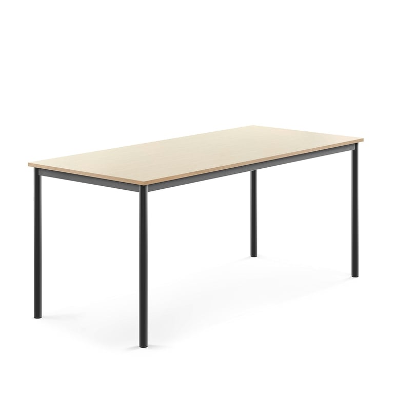 Levně Stůl BORÅS, 1800x800x760 mm, antracitově šedé nohy, HPL deska, bříza