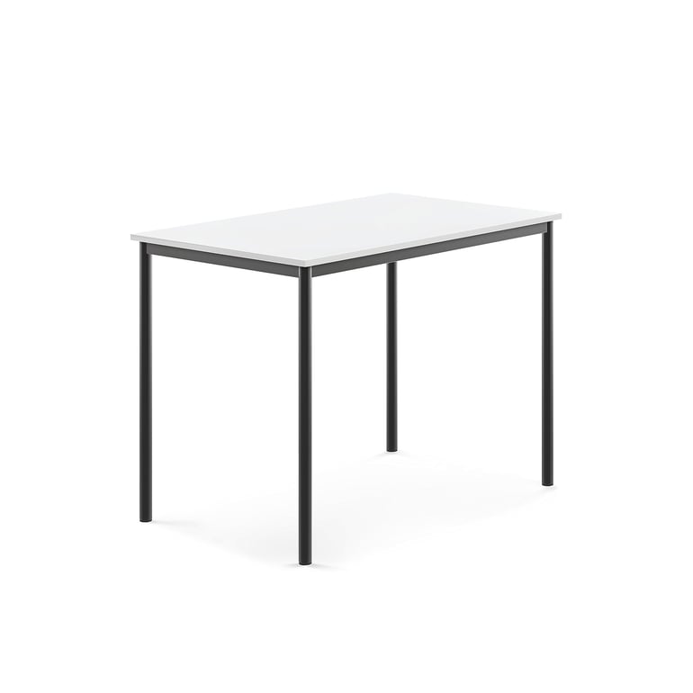 Levně Stůl BORÅS, 1200x800x900 mm, antracitově šedé nohy, HPL deska, bílá