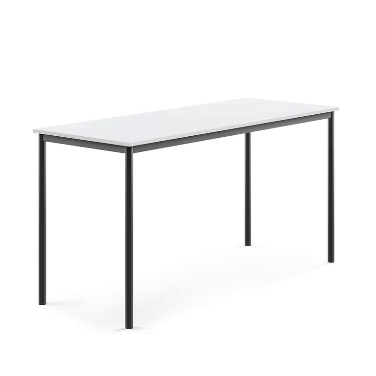 Levně Stůl BORÅS, 1800x700x900 mm, antracitově šedé nohy, HPL deska, bílá