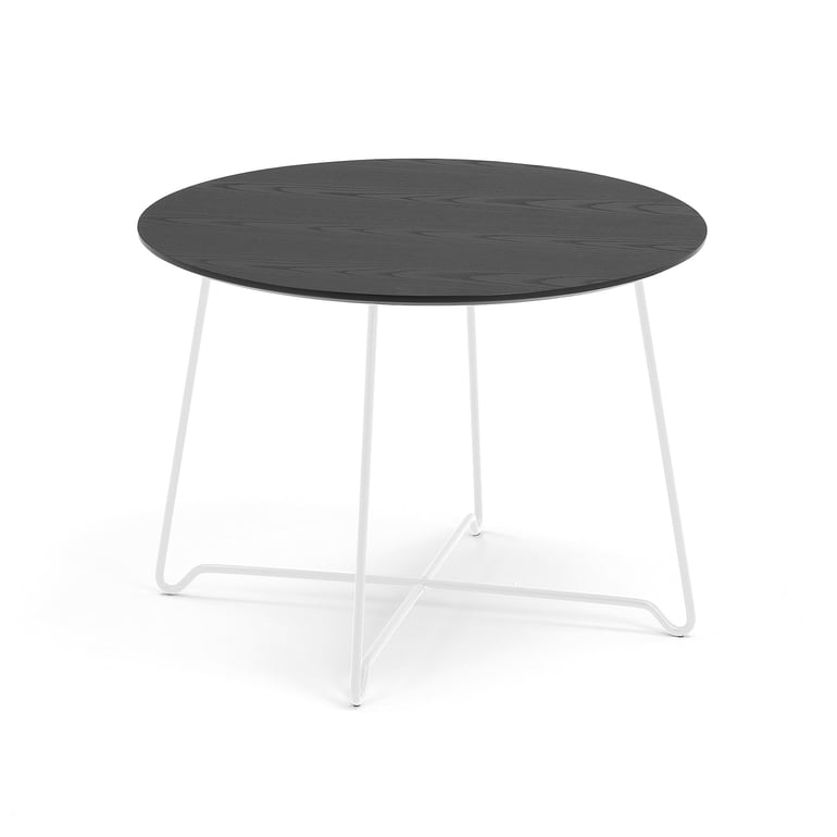 Levně Konferenční stolek IRIS, Ø700 mm, bílá, černá deska
