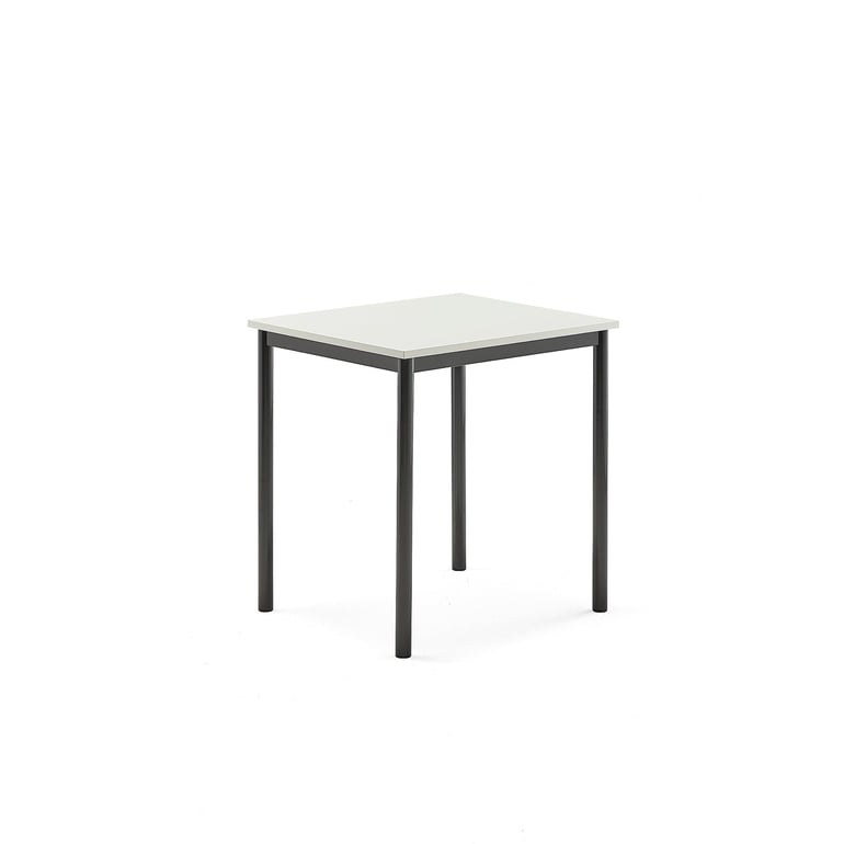 Levně Stůl SONITUS, 700x600x720 mm, antracitově šedé nohy, HPL deska tlumící hluk, bílá