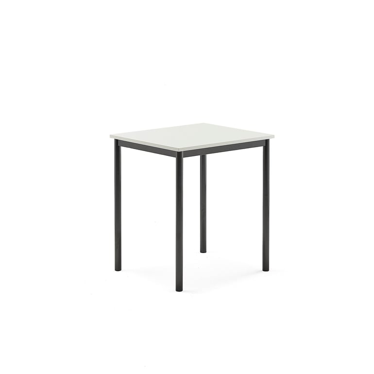 Levně Stůl SONITUS, 700x600x760 mm, antracitově šedé nohy, HPL deska tlumící hluk, bílá
