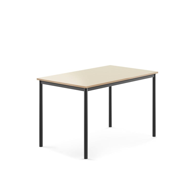 Levně Stůl SONITUS, 1200x800x760 mm, antracitově šedé nohy, HPL deska tlumící hluk, bříza