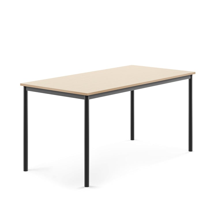 Levně Stůl SONITUS, 1600x800x760 mm, antracitově šedé nohy, HPL deska tlumící hluk, bříza