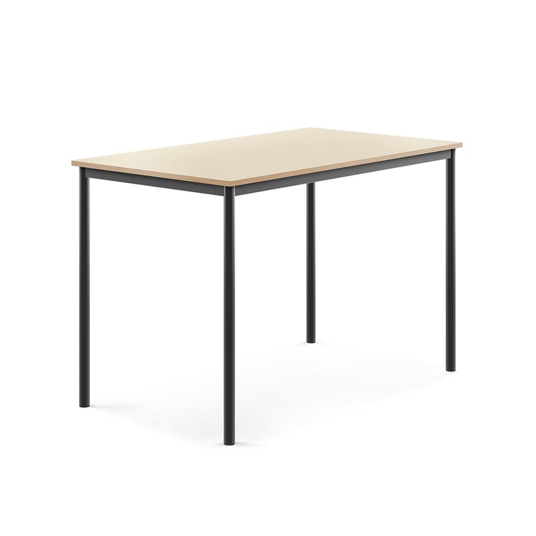 Levně Stůl SONITUS, 1400x800x900 mm, antracitově šedé nohy, HPL deska tlumící hluk, bříza