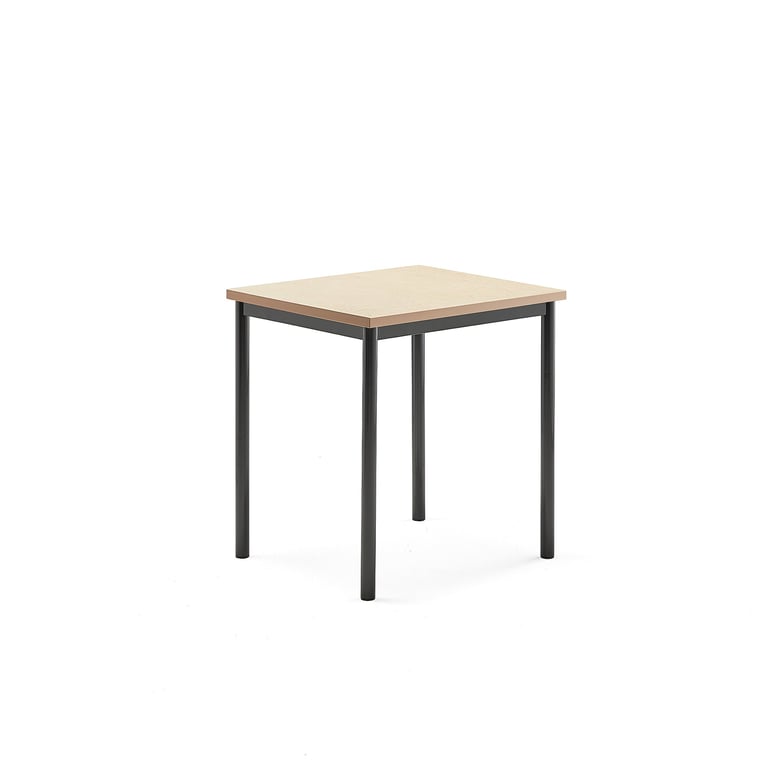 Levně Stůl SONITUS, 700x600x720 mm, antracitově šedé nohy, deska s linoleem, béžová