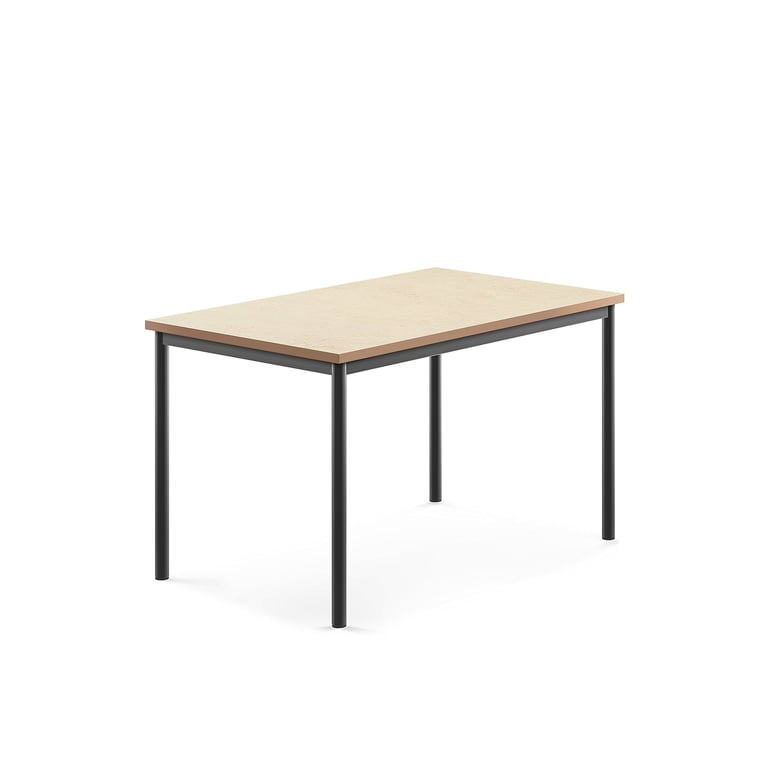 Levně Stůl SONITUS, 1200x800x720 mm, antracitově šedé nohy, deska s linoleem, béžová