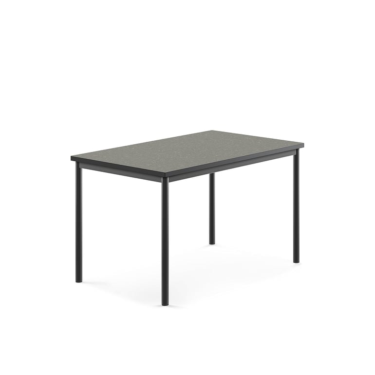 Levně Stůl SONITUS, 1200x800x720 mm, antracitově šedé nohy, deska s linoleem, tmavě šedá