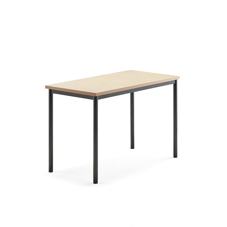 Levně Stůl SONITUS, 1200x700x760 mm, antracitově šedé nohy, deska s linoleem, béžová