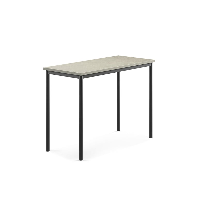 Levně Stůl SONITUS, 1200x600x900 mm, antracitově šedé nohy, deska s linoleem, šedá