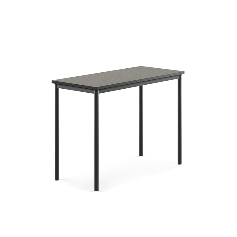 Levně Stůl SONITUS, 1200x600x900 mm, antracitově šedé nohy, deska s linoleem, tmavě šedá
