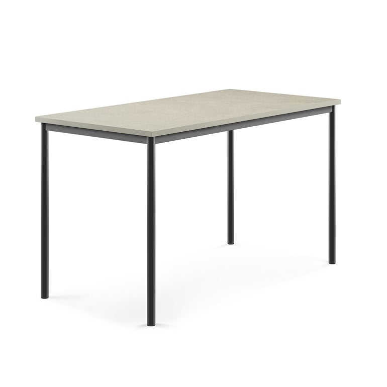 Levně Stůl SONITUS, 1600x800x900 mm, antracitově šedé nohy, deska s linoleem, šedá