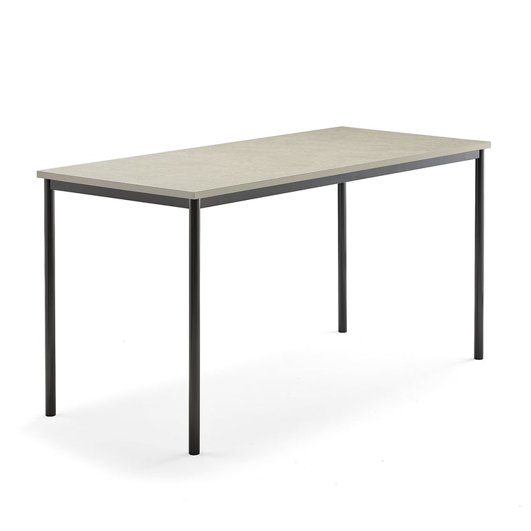 Levně Stůl SONITUS, 1800x800x900 mm, antracitově šedé nohy, deska s linoleem, šedá