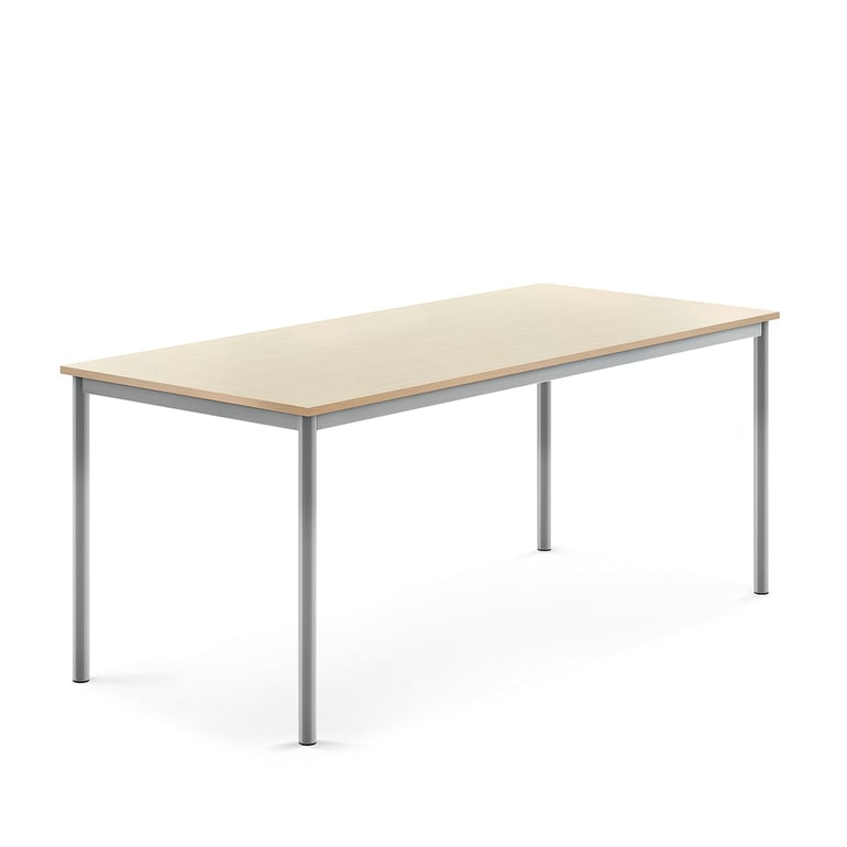 Levně Stůl BORÅS, 1800x800x720 mm, stříbrné nohy, HPL deska, bříza