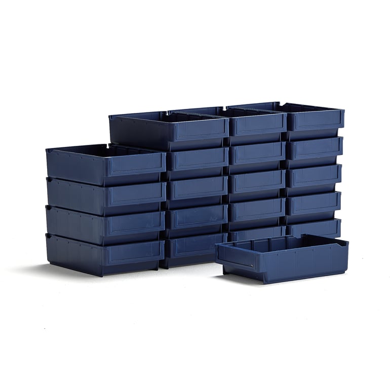 Store box DETAIL, 300x188x80 mm, blue, 20-pack | AJ Products UK
