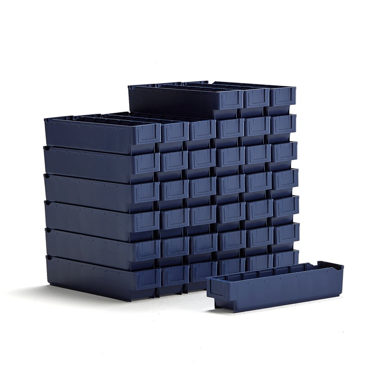 Store box DETAIL, 400x94x80 mm, blue, 40-pack | AJ Products IE