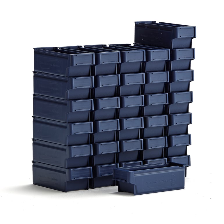Store box DETAIL, 300x115x100 mm, blue, 32-pack | AJ Products IE