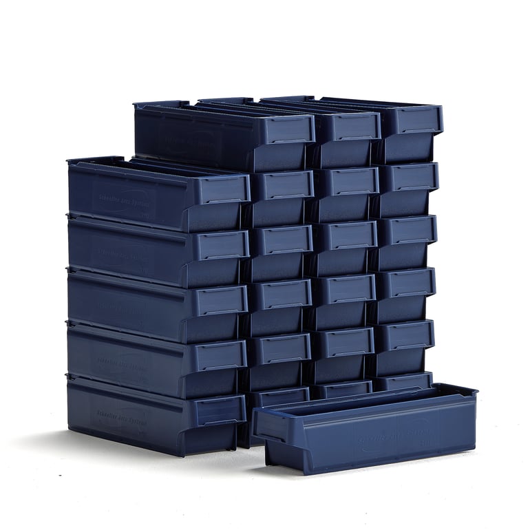 Store box DETAIL, 400x115x100 mm, blue, 24-pack | AJ Products IE