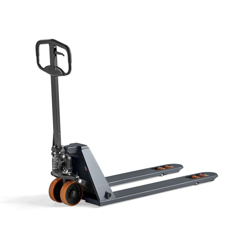 Levně Nízkozdvižný paletový vozík ASSIST, 51-175 mm, 1500 kg, 1150 mm, tandemová PU kola, šedý