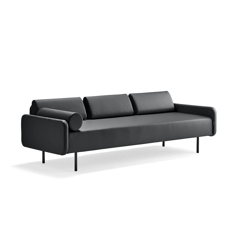 Levně Pohovka TRENDY, 3místná, umělá kůže, antracitově šedá