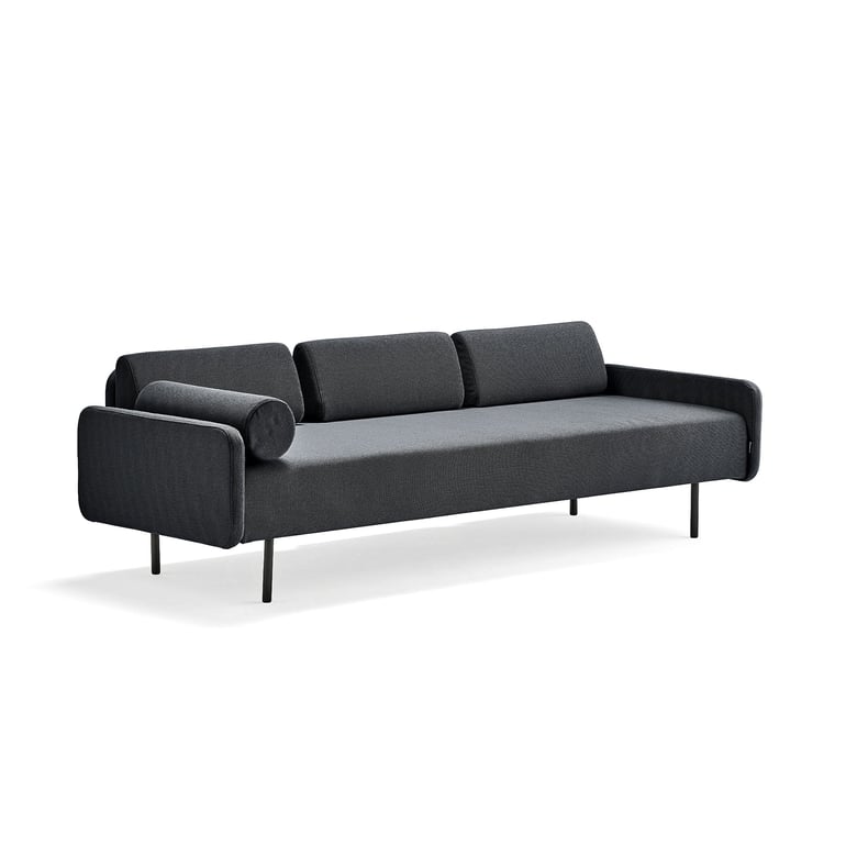 Levně Pohovka TRENDY, 3místná, textilní potah, antracitově šedá