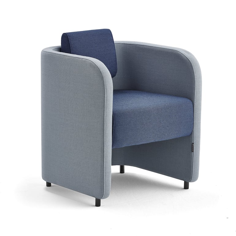 Levně Křeslo COMFY, vlněný potah, blankytně modrá/námořnická modrá
