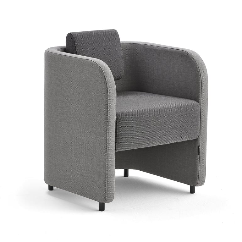 Kreslo COMFY, na nožičkách, vlnená tkanina, svetlošedá/tmavošedá