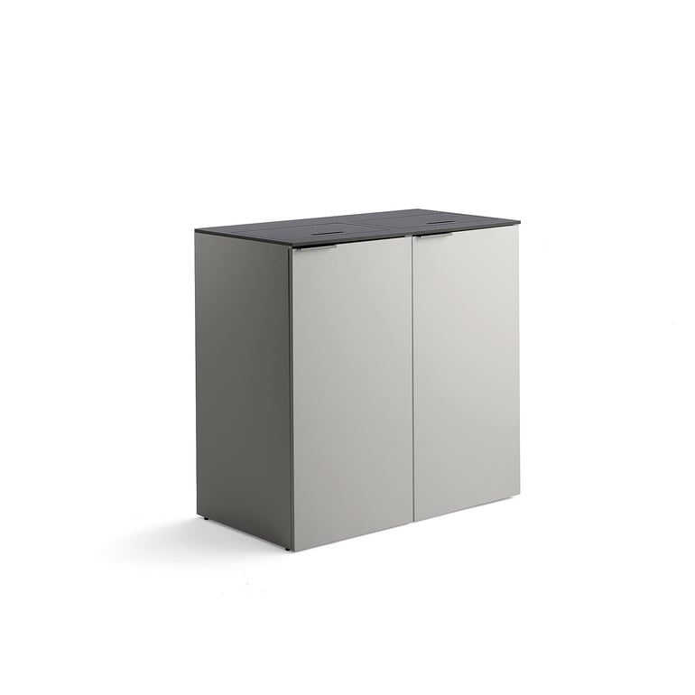 Koše na triedenie odpadu CELSIUS, šedý, 120L + 90L kôš, 21L + 10L box