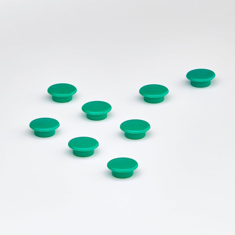 Levně Magnety, Ø 20 mm, bal. 8 ks, zelené