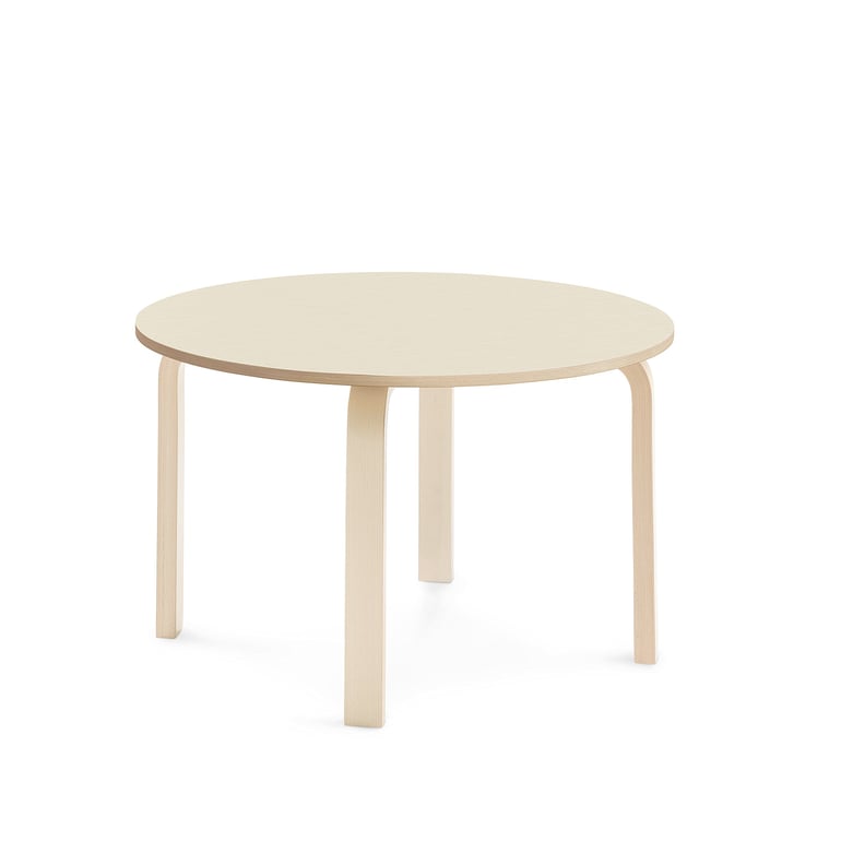 Levně Stůl ELTON, Ø 900x530 mm, bříza, akustická HPL deska, bříza