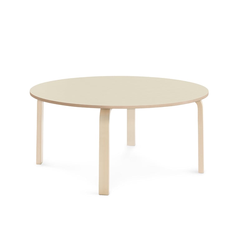 Levně Stůl ELTON, Ø 1200x530 mm, bříza, akustická HPL deska, bříza