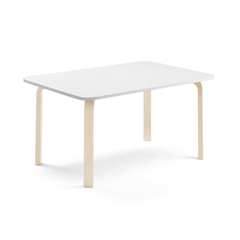 Levně Stůl ELTON, 1200x700x590 mm, bříza, akustická HPL deska, bílá