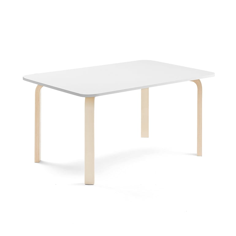 Levně Stůl ELTON, 1200x800x590 mm, bříza, akustická HPL deska, bílá