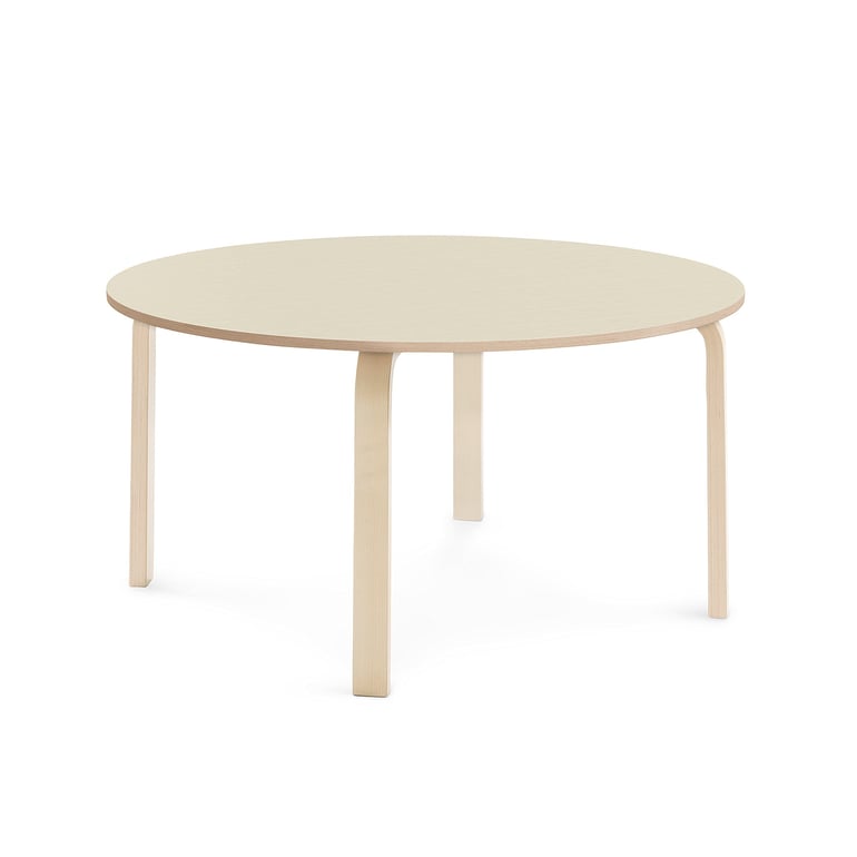 Levně Stůl ELTON, Ø 1200x590 mm, bříza, akustická HPL deska, bříza