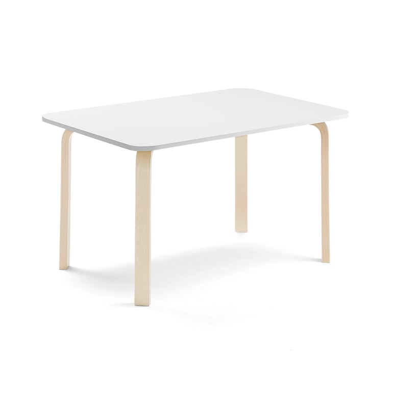 Levně Stůl ELTON, 1200x600x640 mm, bříza, akustická HPL deska, bílá