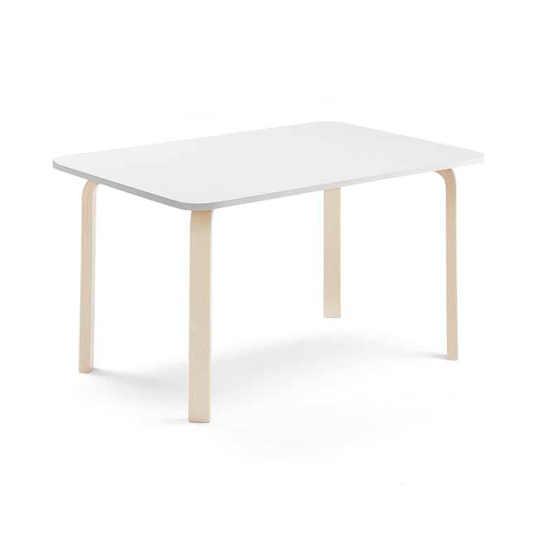 Levně Stůl ELTON, 1200x700x640 mm, bříza, akustická HPL deska, bílá