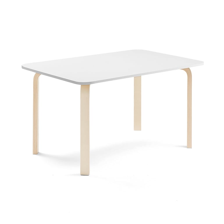 Levně Stůl ELTON, 1200x800x640 mm, bříza, akustická HPL deska, bílá